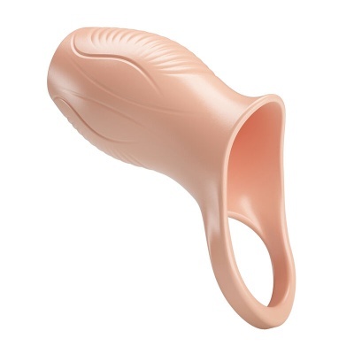 Produto de silicone cor de pele com textura e abertura elíptica