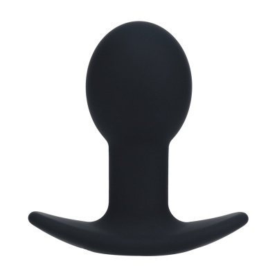 Plug anal preto de silicone com base larga