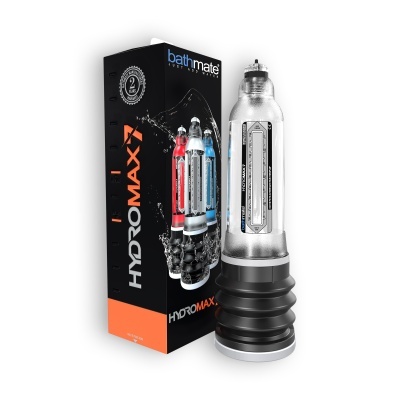 Bombas HydoMax com embalagens em fundo branco