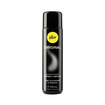 Frasco preto de lubrificante pessoal pjur original 100 mL