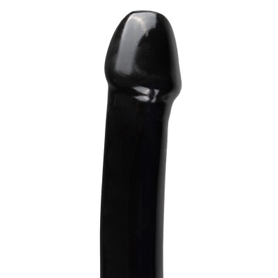 Vibrador preto liso e brilhante em fundo branco