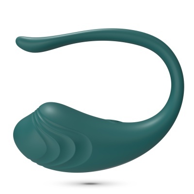 Dispositivo verde escuro de silicone com design curvo e textura suave