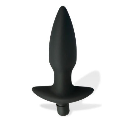 Plug anal preto com base larga e acabamento fosco