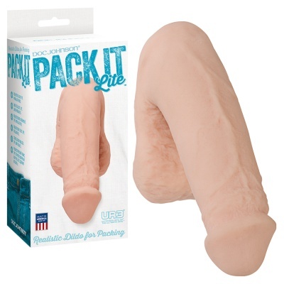 Dildo realista cor pele com embalagem branca
