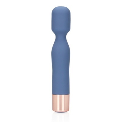 Massajador corporal pessoal azul com base dourada