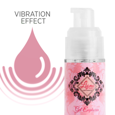Frasco de gel rosa com tampa branca e texto VIBRATION EFFECT