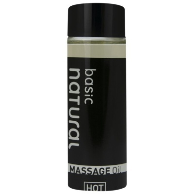 Frasco preto de óleo de massagem basic natural com tampa preta