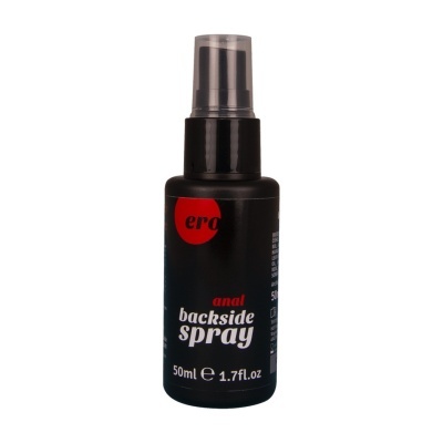 Frasco preto de spray com etiqueta vermelha e branca