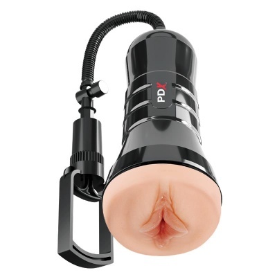 Masturbador masculino com capa preta e textura cor pele