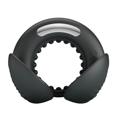 Anel preto de silicone com abas laterais e recorte no topo