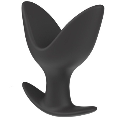 Produto preto em silicone com duas abas e base larga