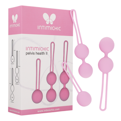 Conjunto de bolas de exercício para saúde pélvica Intimichic rosa em embalagem