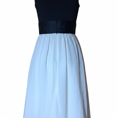 Vestido midi bicolor preto e branco de cerimónia Closet d’Amiga
