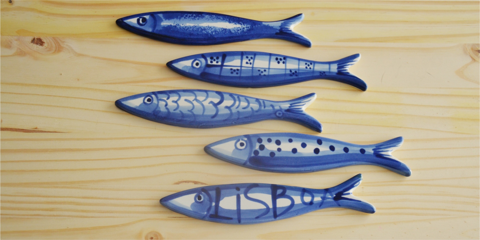 portugal icon, ceramic sardines handpainted