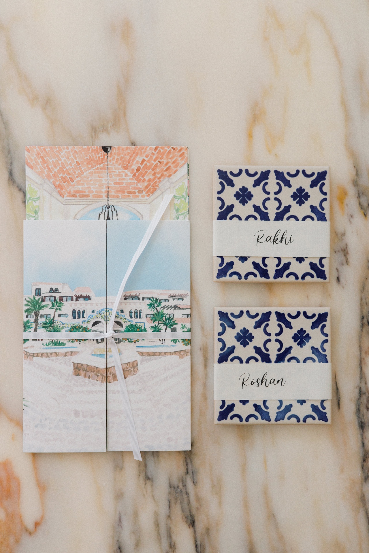 handpainted tiles -wedding favors - Portugal wedding destination