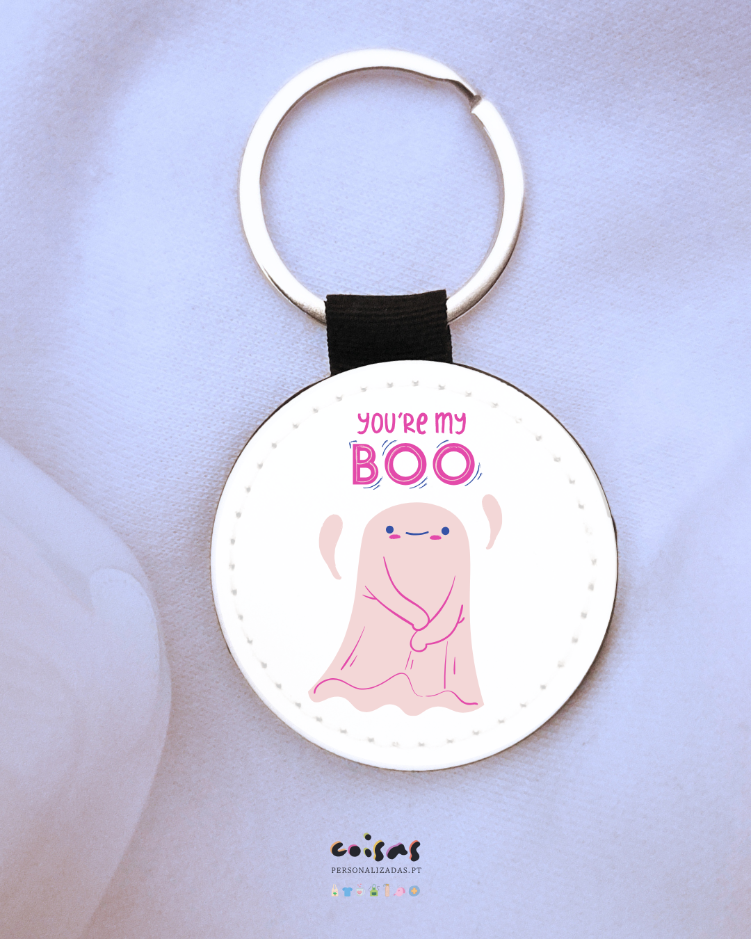 Porta-chaves divertido com frase You’re My Boo
