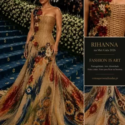 Vestido longo com corpete tipo cesta e padrão floral colorido