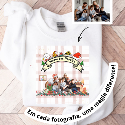 Camisola&#x20;de&#x20;Natal&#x20;personalizada&#x20;com&#x20;fotografias&#x20;e&#x20;nomes&#x20;de&#x20;fam&#x00ED;lia