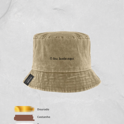Chap&#x00E9;u&#x20;Bucket&#x20;100&#x25;&#x20;Personalizado&#x20;-&#x20;a&#x20;tua&#x20;frase
