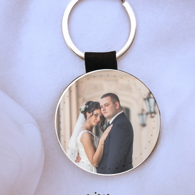 Porta-Chaves&#x20;Redondo&#x20;Personalizado&#x20;com&#x20;Fotografia&#x20;&#x7C;&#x20;Frente&#x20;e&#x20;Verso