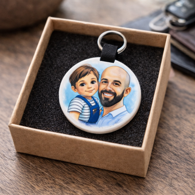 Porta-chaves&#x20;Personalizado&#x20;com&#x20;Cartoon&#x20;&#x7C;&#x20;Presente&#x20;Dia&#x20;do&#x20;Pai