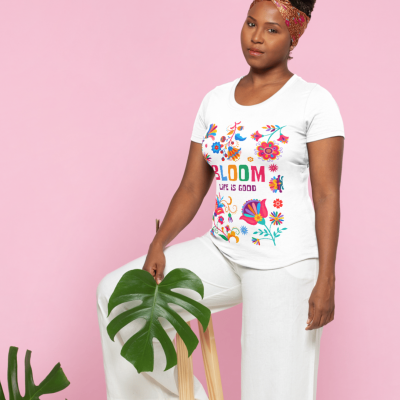 T-shirt&#x20;Bloom&#x20;para&#x20;mulheres&#x20;que&#x20;gostam&#x20;de&#x20;cores&#x20;vibrantes