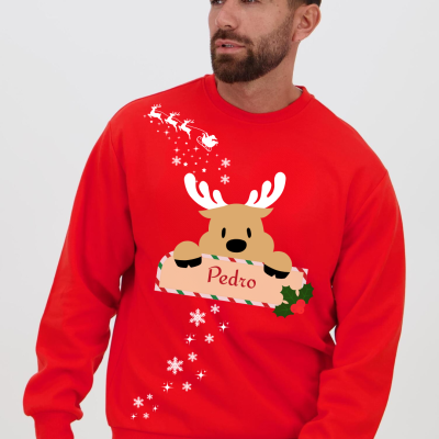 Camisola&#x20;de&#x20;Natal&#x20;para&#x20;Homem&#x20;Personalizada&#x20;com&#x20;Nome&#x20;&#x2013;&#x20;Vermelha&#x20;ou&#x20;Verde