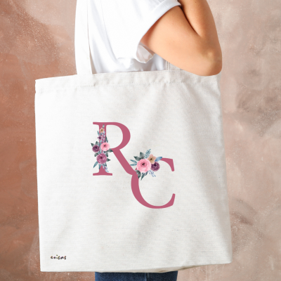 Tote&#x20;Bag&#x20;Personalizada&#x20;em&#x20;Algod&#x00E3;o&#x20;Reciclado&#x20;com&#x20;Iniciais