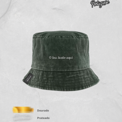Chap&#x00E9;u&#x20;Bucket&#x20;100&#x25;&#x20;Personalizado&#x20;-&#x20;a&#x20;tua&#x20;frase