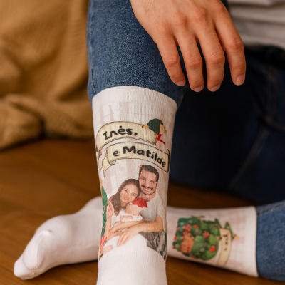 Meias&#x20;de&#x20;Natal&#x20;Personalizadas&#x20;com&#x20;Fotografia&#x20;e&#x20;Nome&#x20;da&#x20;Fam&#x00ED;lia&#x20;&#x7C;&#x20;Unissexo