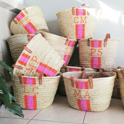 Cesta&#x20;de&#x20;Palha&#x20;Grande&#x20;Personalizada&#x20;com&#x20;Iniciais&#x20;&#x2013;&#x20;Pintada&#x20;&#x00E0;&#x20;M&#x00E3;o&#x20;e&#x20;&#x00DA;nica