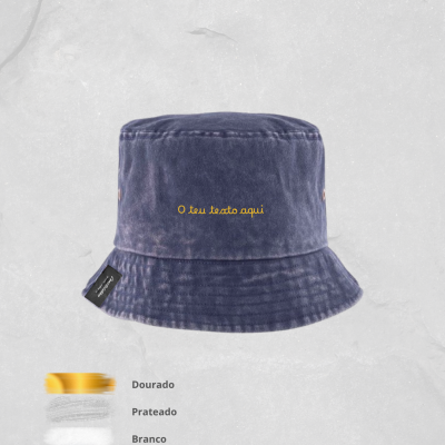 Chap&#x00E9;u&#x20;Bucket&#x20;100&#x25;&#x20;Personalizado&#x20;-&#x20;a&#x20;tua&#x20;frase