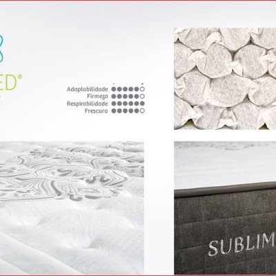 Colchão SUBLIME GRAFEN by BESTBED com tecido branco texturizado e laterais cinza escuro