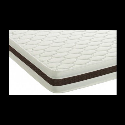 Colchão branco acolchoado com faixa preta na borda