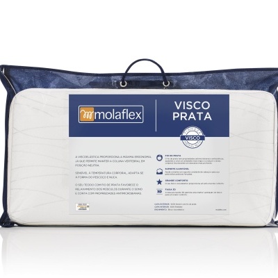 Almofada Molaflex Visco Prata com embalagem azul