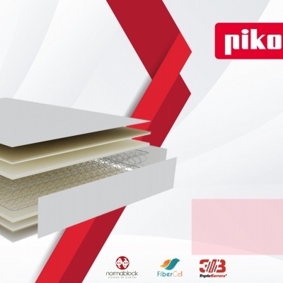 Ilustração de colchão em camadas com logotipo Pikolin