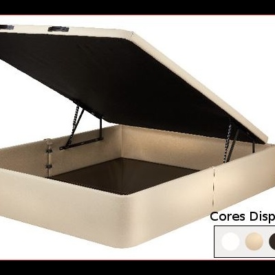 Base de cama com espaço de arrumação aberta e cores disponíveis