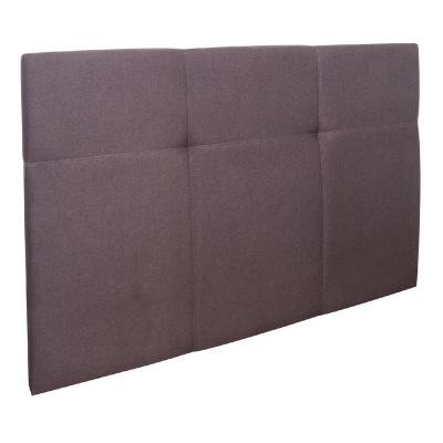 Cabeceira de cama estofada castanha rectangular