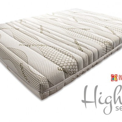 Colchão branco texturizado com padrão e texto 'Memory Foam'