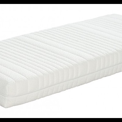 Colchão branco com padrão de riscas longitudinais elevadas