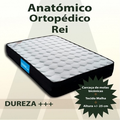 Colchão ortopédico anatómico Rei branco com laterais pretas