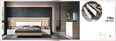 Quarto moderno com mobiliário de madeira clara e branca da colecção Elba