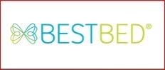 Logótipo da marca BESTBED com borboleta e texto colorido