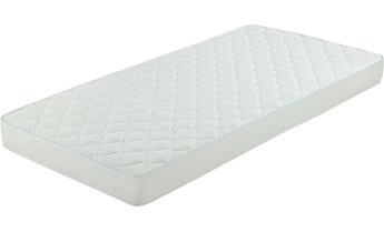 Colchão branco com padrão acolchoado em losangos