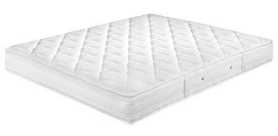 Colchão branco acolchoado com alças laterais