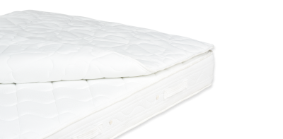 Colchão branco matelassado com pegas laterais e textura acolchoada