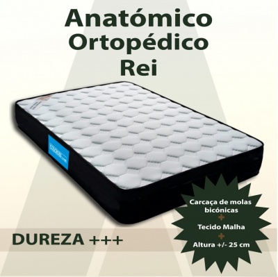 Colchão ortopédico anatómico Rei branco com laterais pretas