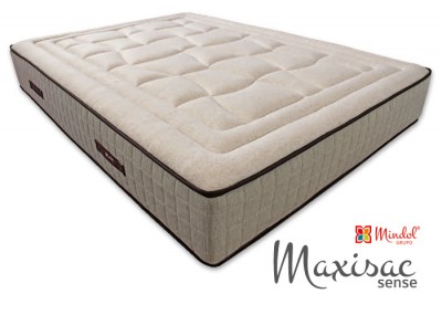 Colchão Maxisac Sense bege com costura marrom e alças laterais