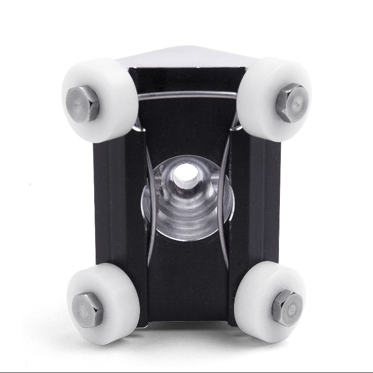 Mini carrinho de transporte preto com rodas brancas