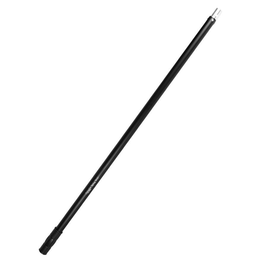 Varinha preta longa com extremidades metálica e plástica.